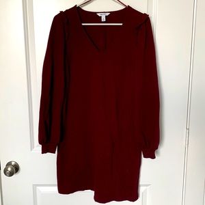 Nine West maroon long sleeve sweater dress